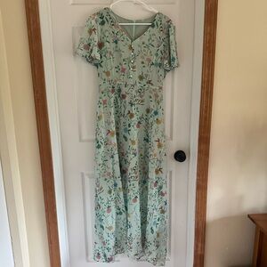 Floral V-Neck Maxi Dress